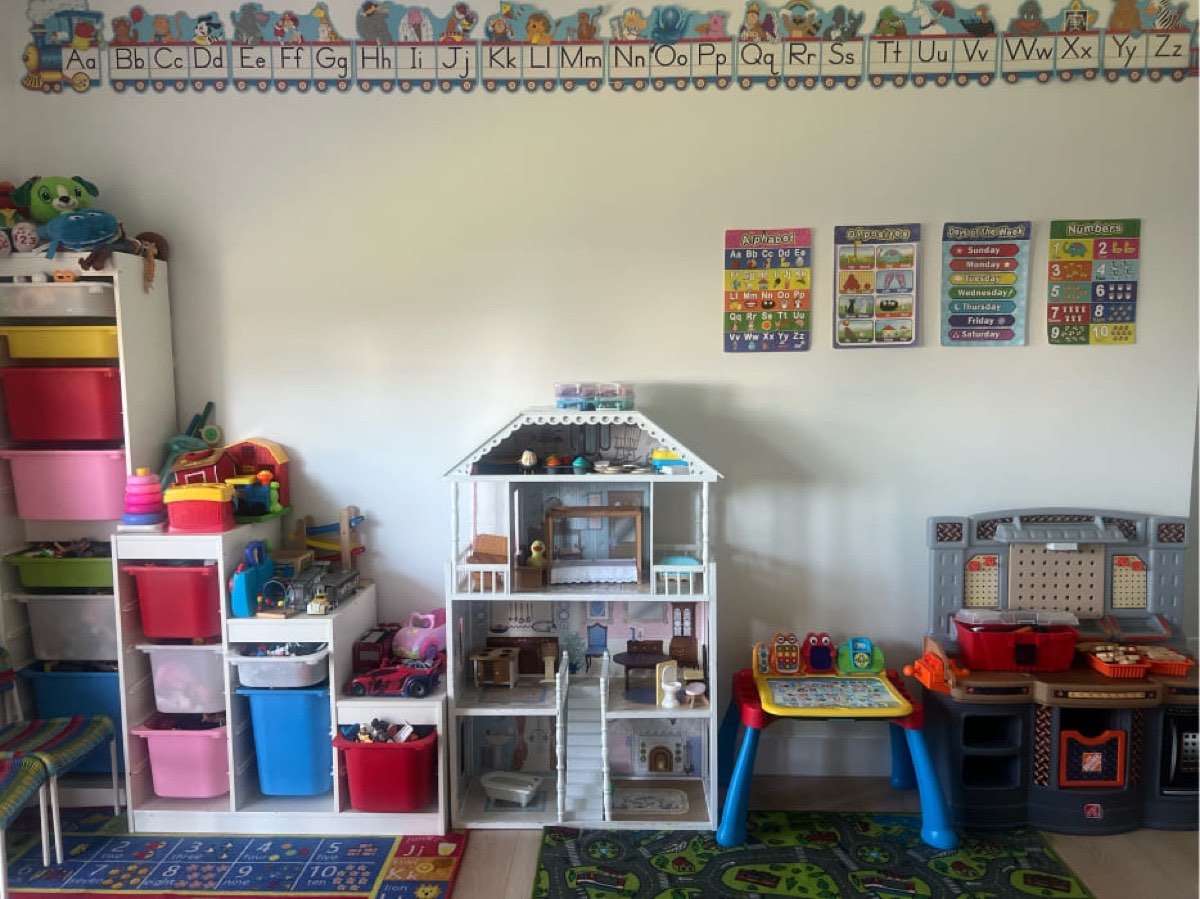 Activity tables at Love Kids Daycare, up the hill from Maillardville
